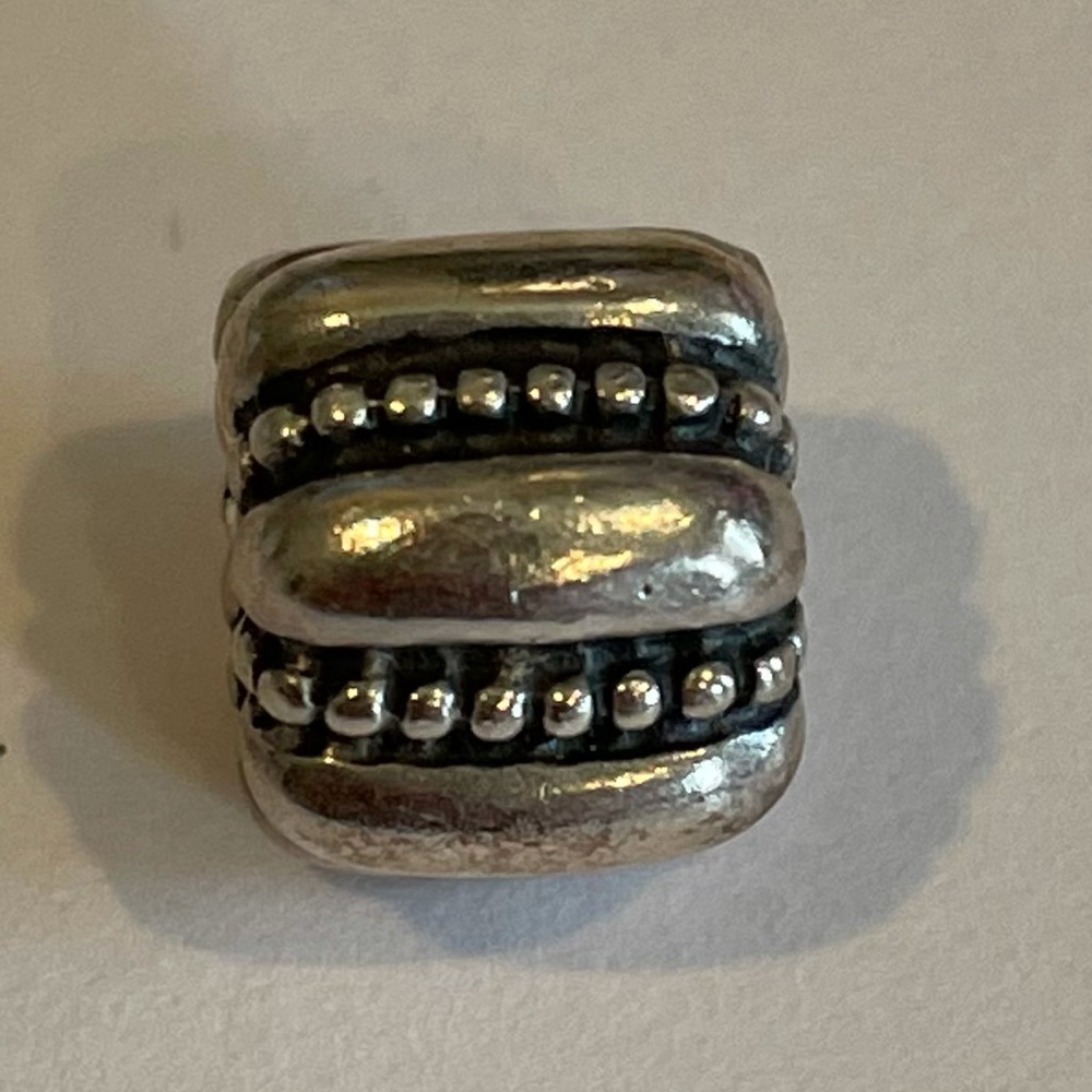 Pandora dots and ridges sterling silver clip charm